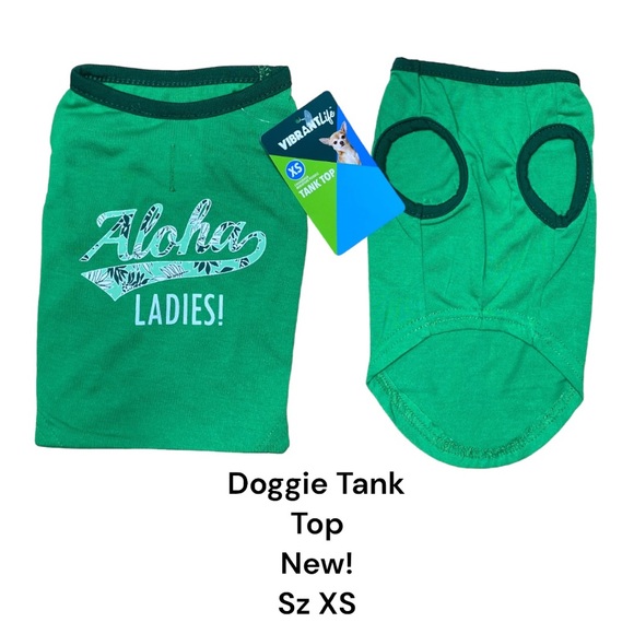 VibrantLife Aloha Ladies Dog Tank Top T Shirt Green XS - Picture 1 of 12